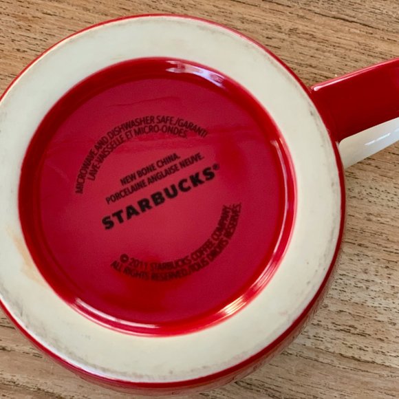 Starbucks Mug 2011 - Cup Red & White - 16 fl oz - Picture 2 of 3